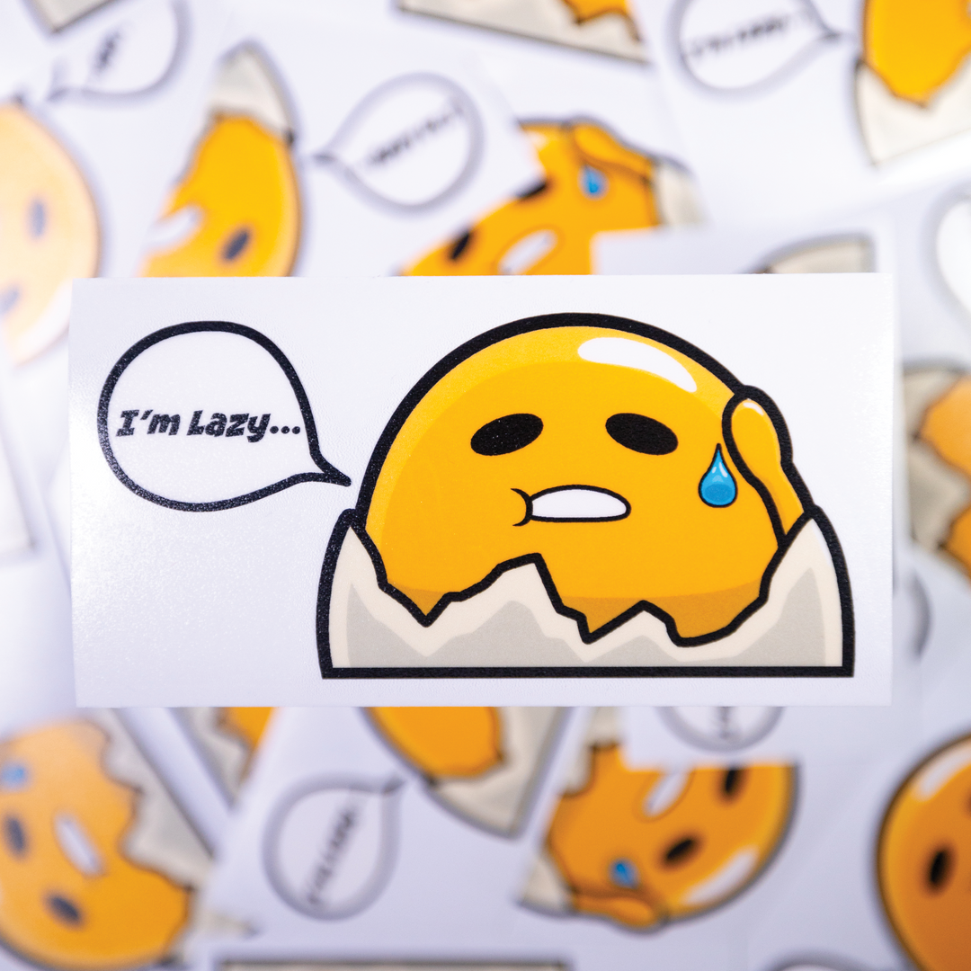 Lazy Egg Peeker Sticker