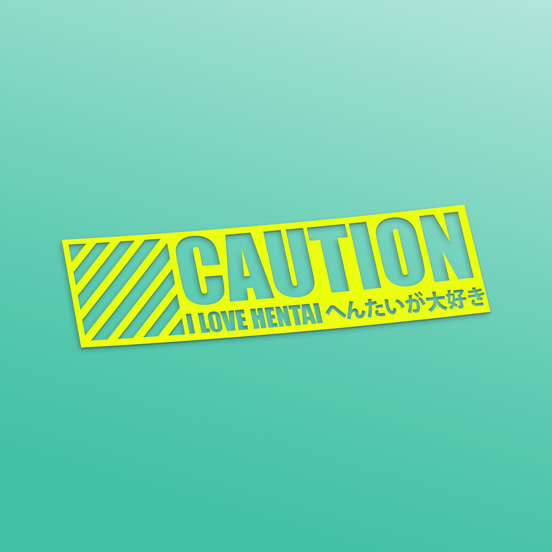 Caution Diecut Sticker
