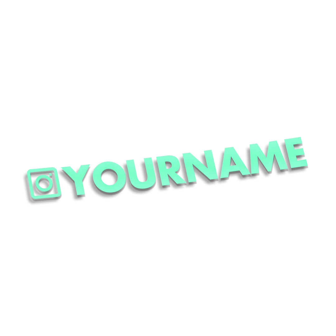 Etiqueta personalizada con el nombre de Instagram