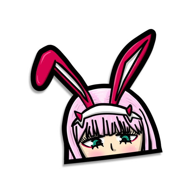 Zero Two Bunny Peeker Sticker
